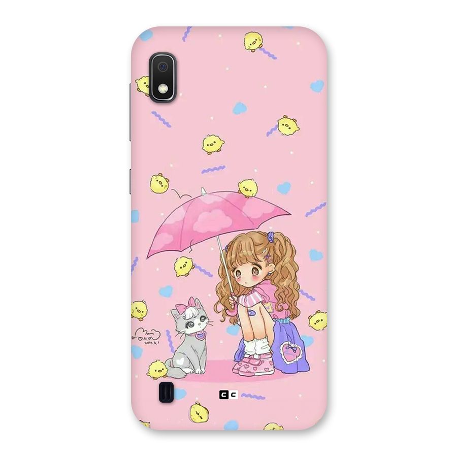 Girl With Cat Back Case for Galaxy A10