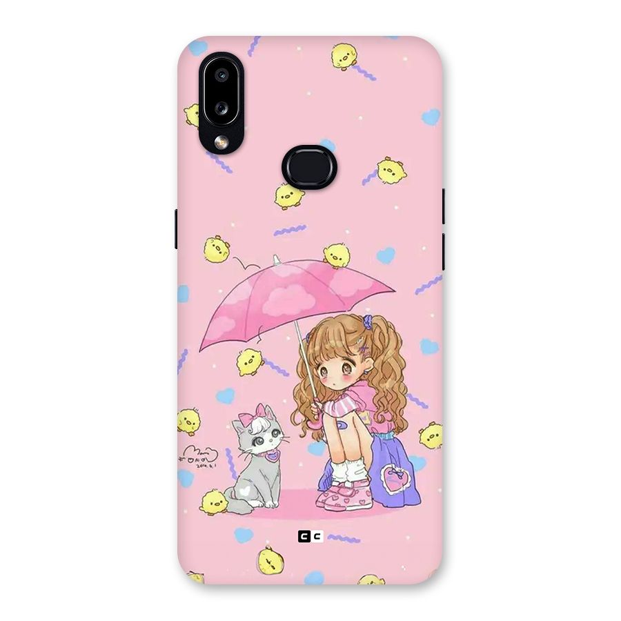 Girl With Cat Back Case for Galaxy A10s