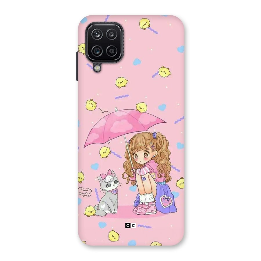 Girl With Cat Back Case for Galaxy A12