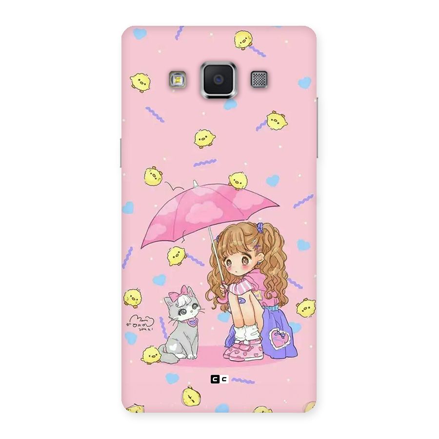 Girl With Cat Back Case for Galaxy A5
