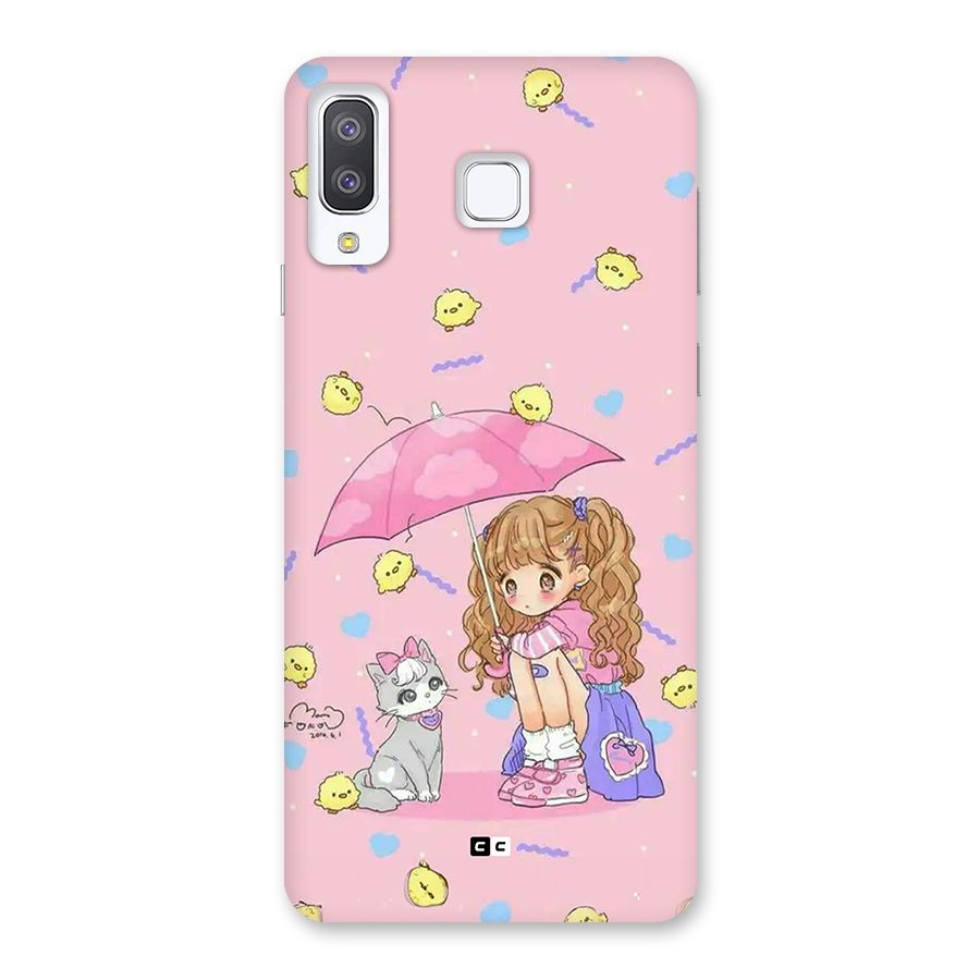 Girl With Cat Back Case for Galaxy A8 Star