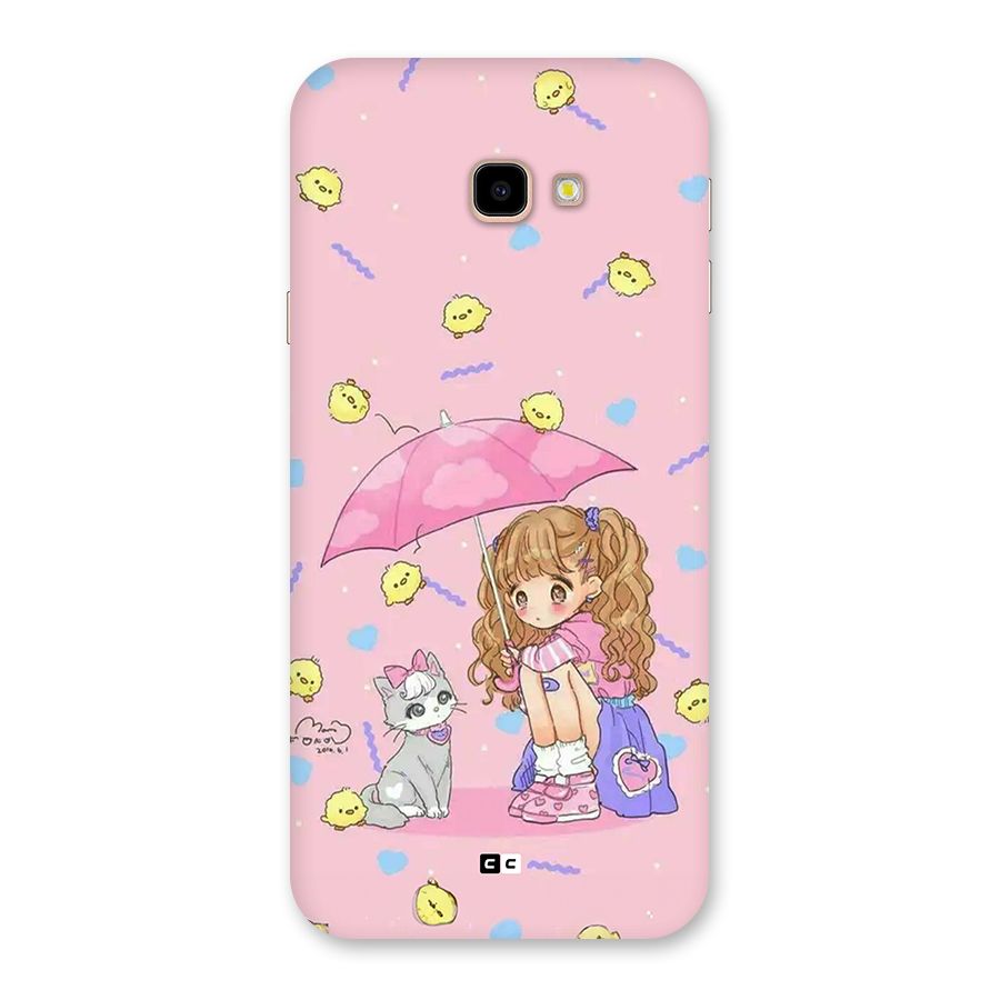 Girl With Cat Back Case for Galaxy J4 Plus