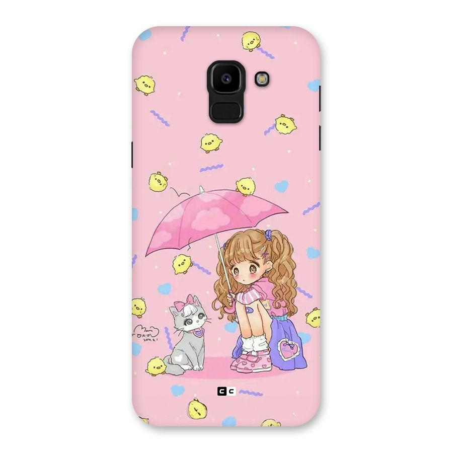 Girl With Cat Back Case for Galaxy J6