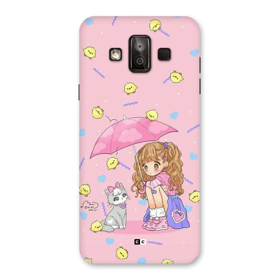 Girl With Cat Back Case for Galaxy J7 Duo