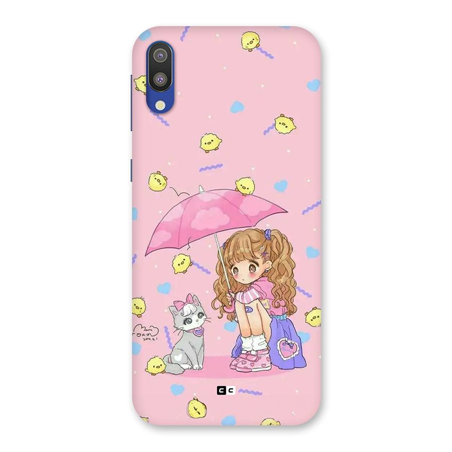 Girl With Cat Back Case for Galaxy M10