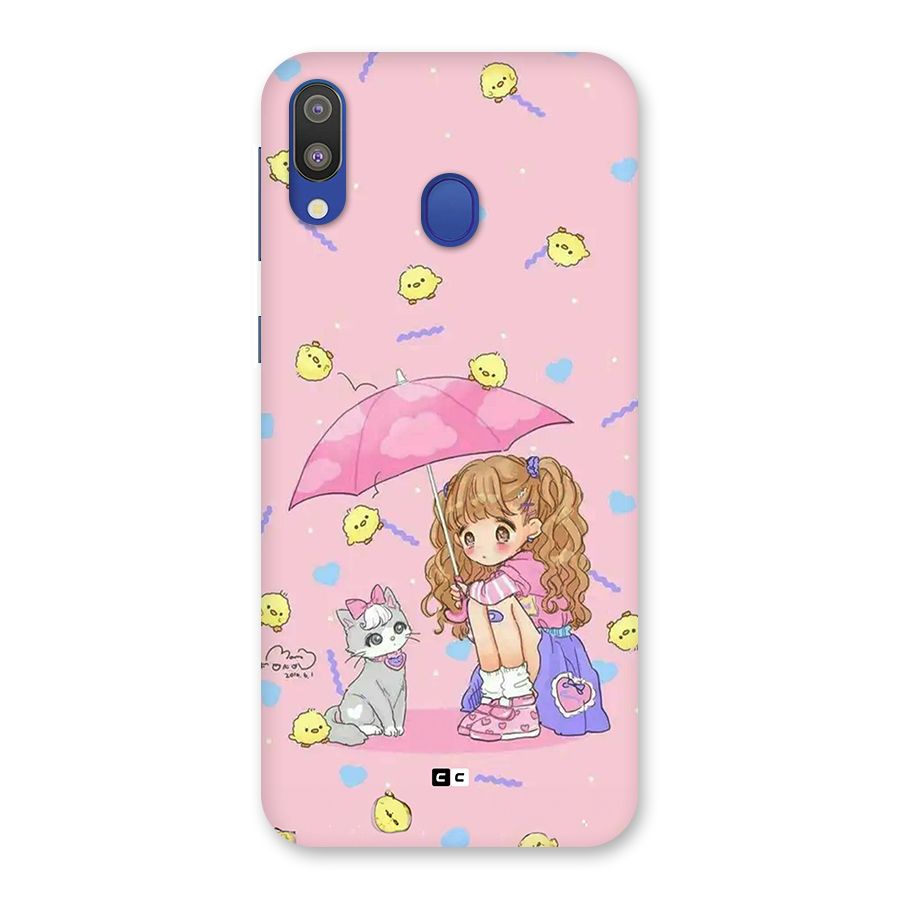 Girl With Cat Back Case for Galaxy M20