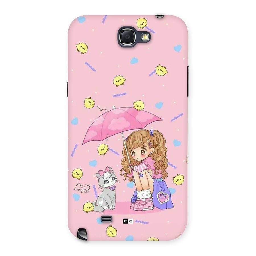Girl With Cat Back Case for Galaxy Note 2