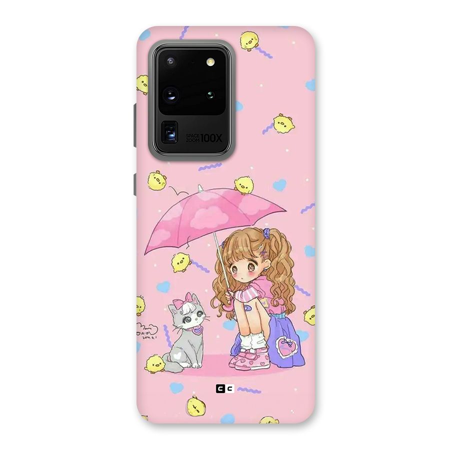 Girl With Cat Back Case for Galaxy S20 Ultra
