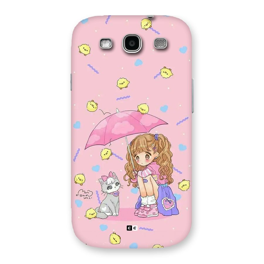 Girl With Cat Back Case for Galaxy S3 Neo