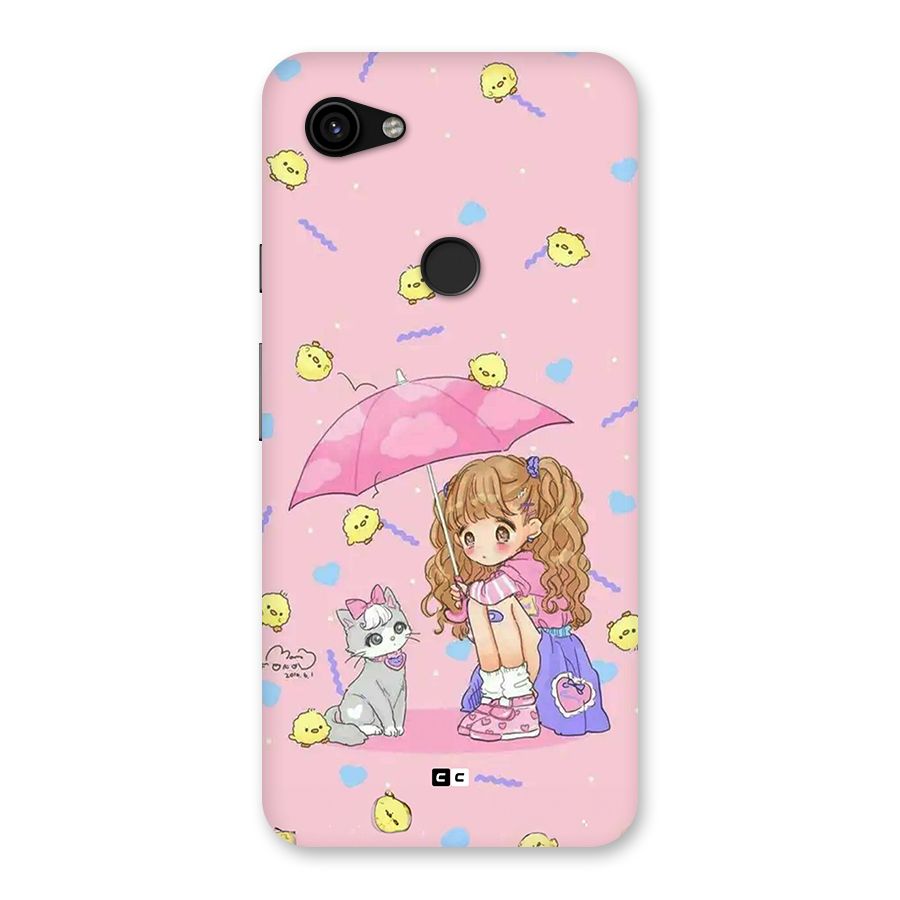 Girl With Cat Back Case for Google Pixel 3a XL