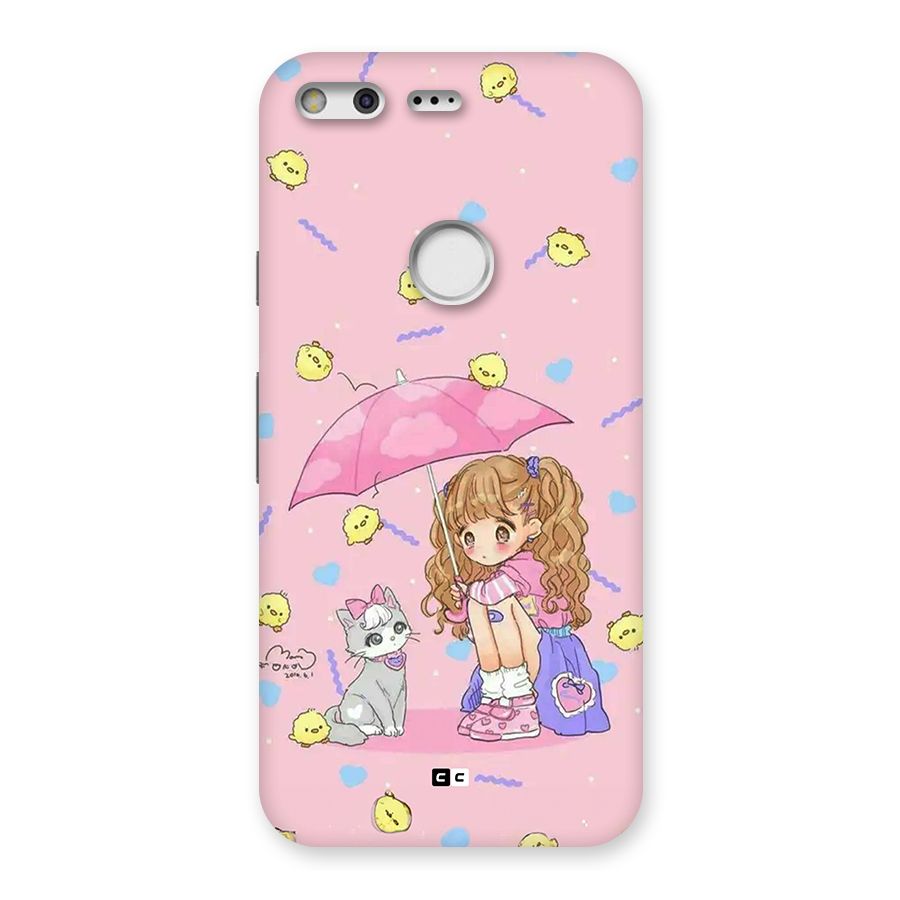 Girl With Cat Back Case for Google Pixel XL
