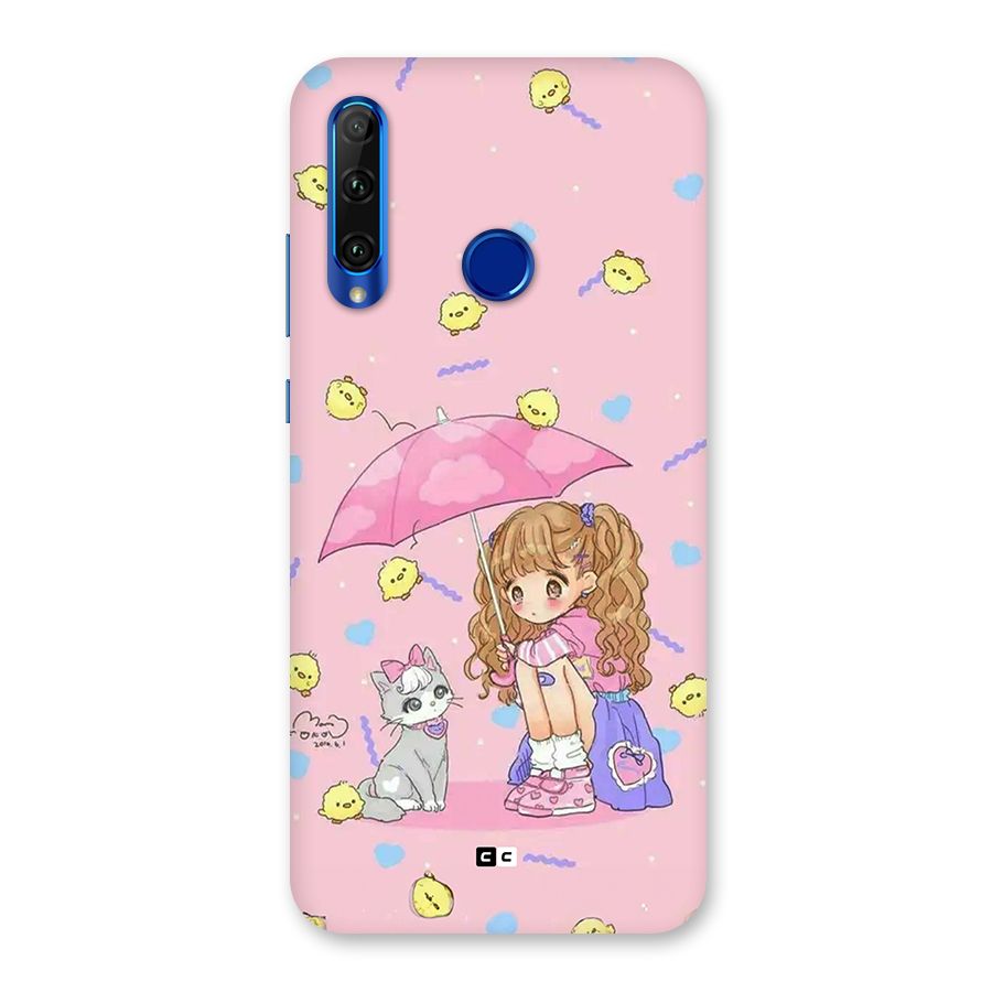 Girl With Cat Back Case for Honor 20i