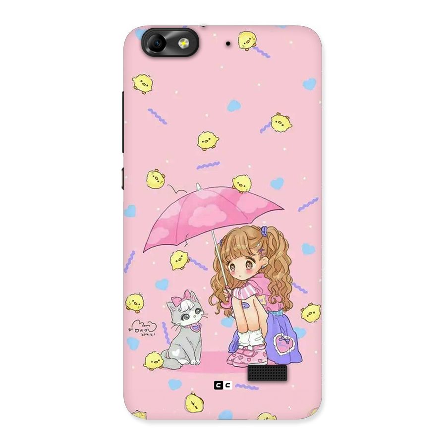 Girl With Cat Back Case for Honor 4C