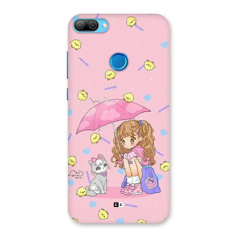 Girl With Cat Back Case for Honor 9N
