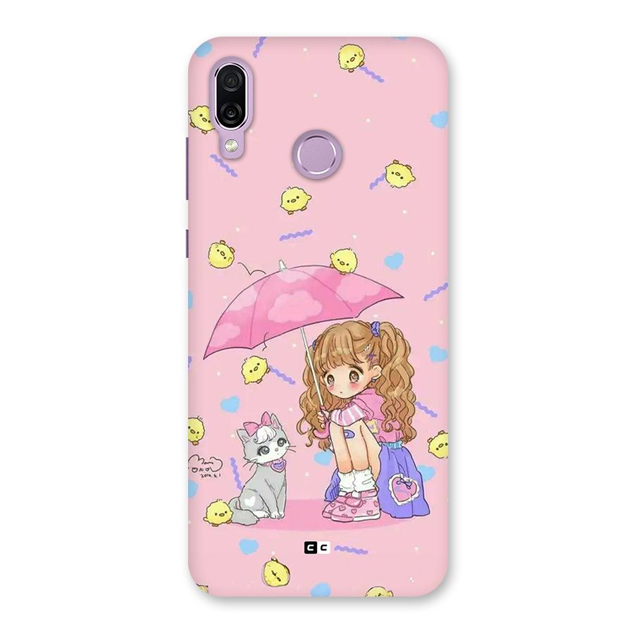 Girl With Cat Back Case for Honor Play
