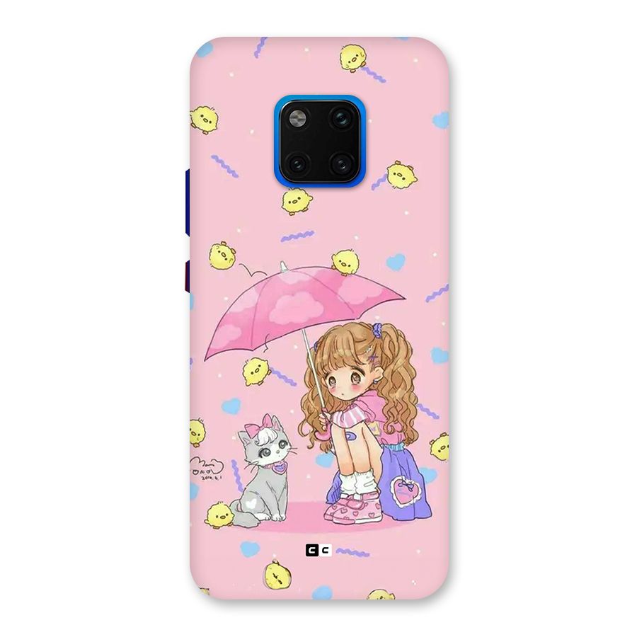 Girl With Cat Back Case for Huawei Mate 20 Pro