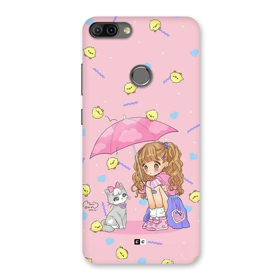 Girl With Cat Back Case for Infinix Hot 6 Pro