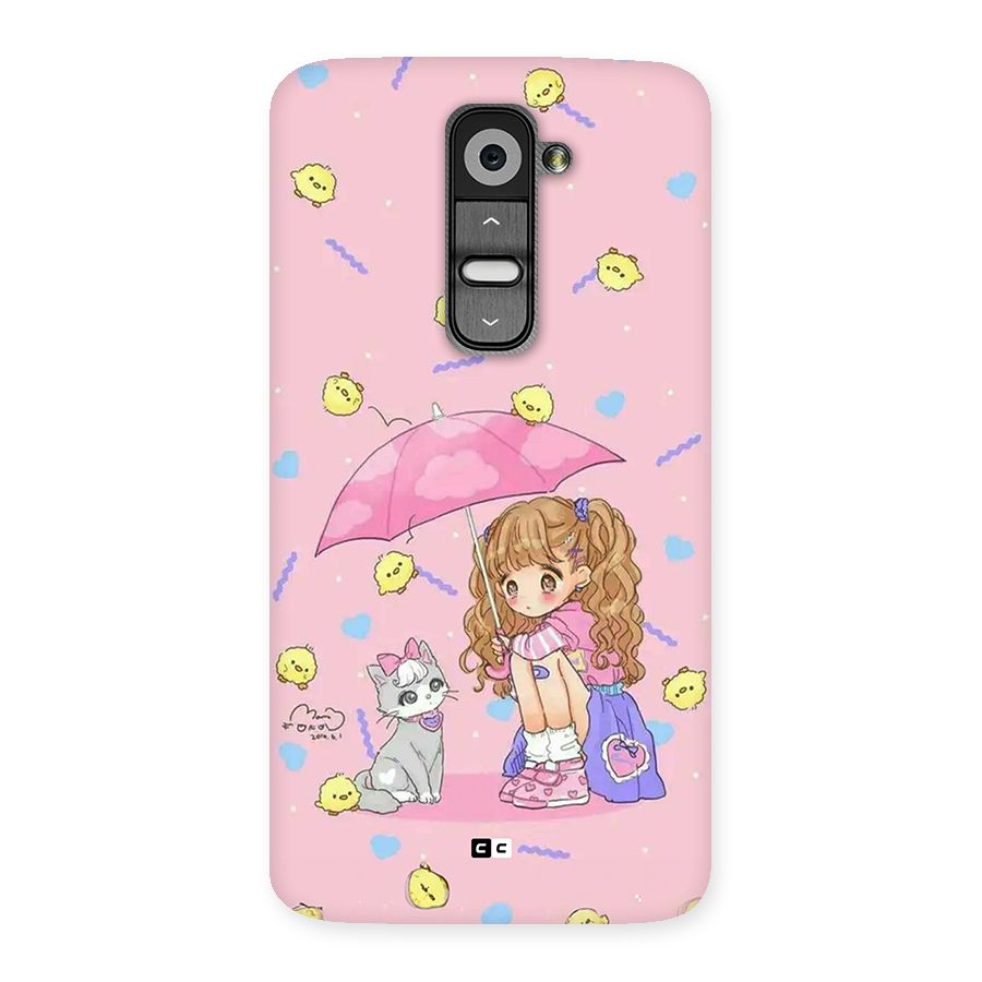 Girl With Cat Back Case for LG G2