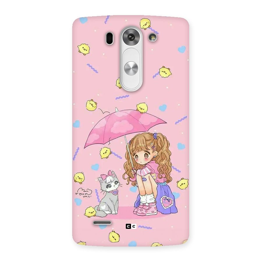 Girl With Cat Back Case for LG G3 Beat