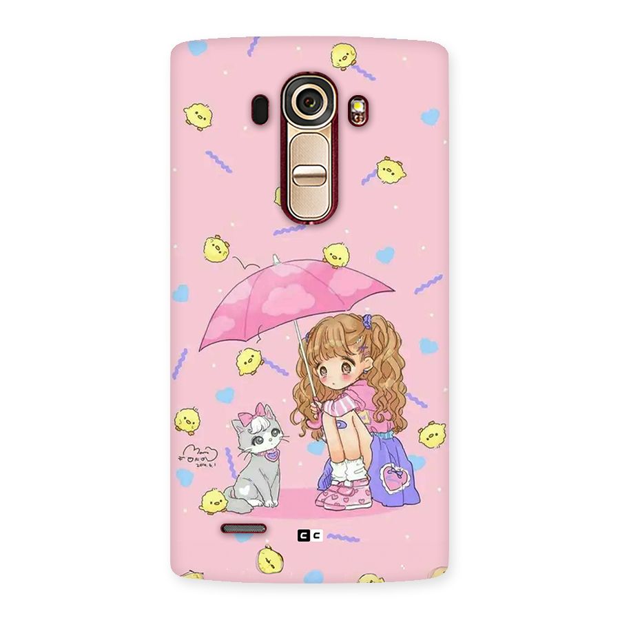 Girl With Cat Back Case for LG G4