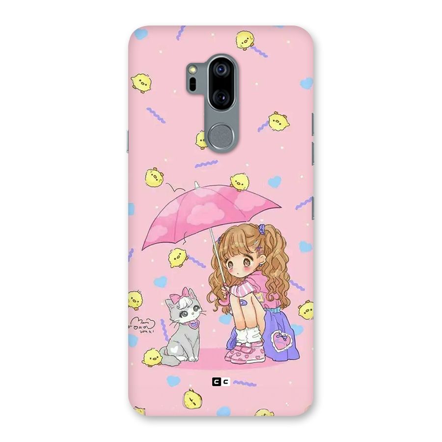 Girl With Cat Back Case for LG G7