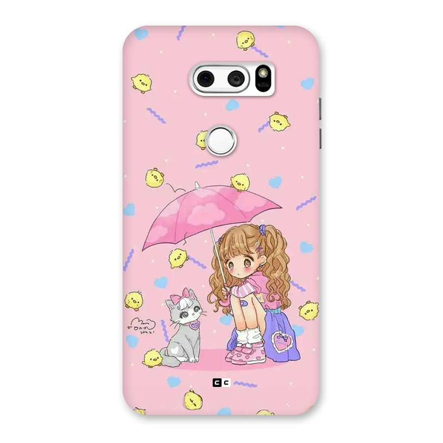 Girl With Cat Back Case for LG V30