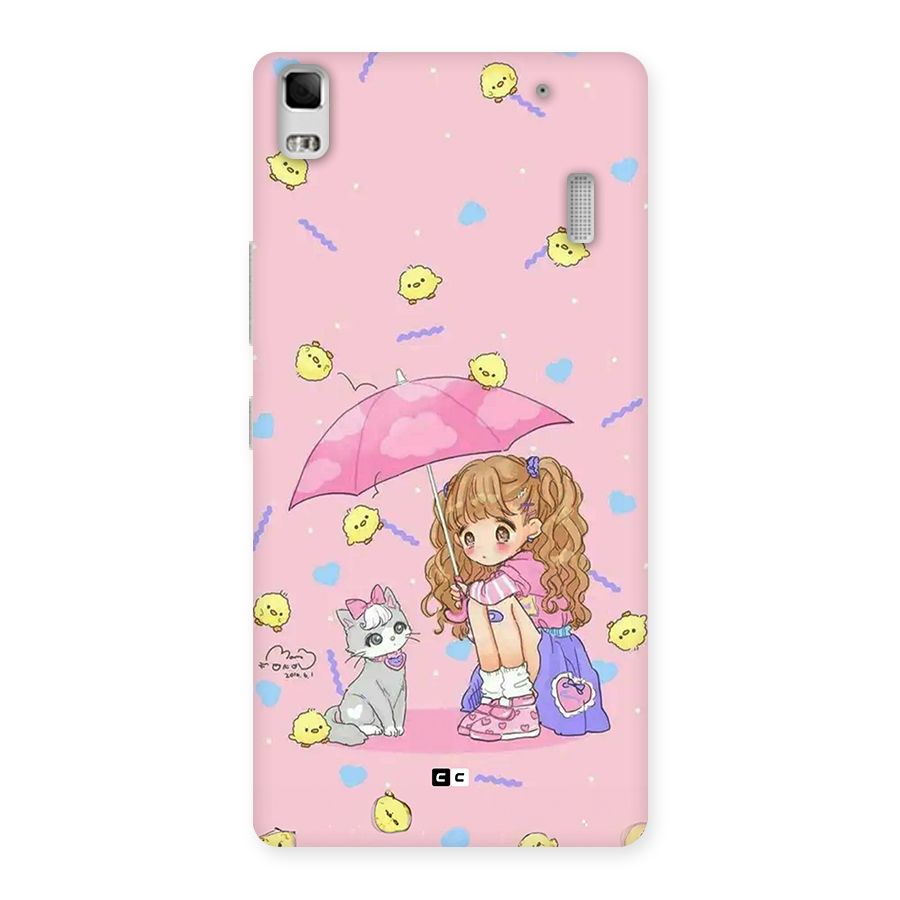 Girl With Cat Back Case for Lenovo K3 Note