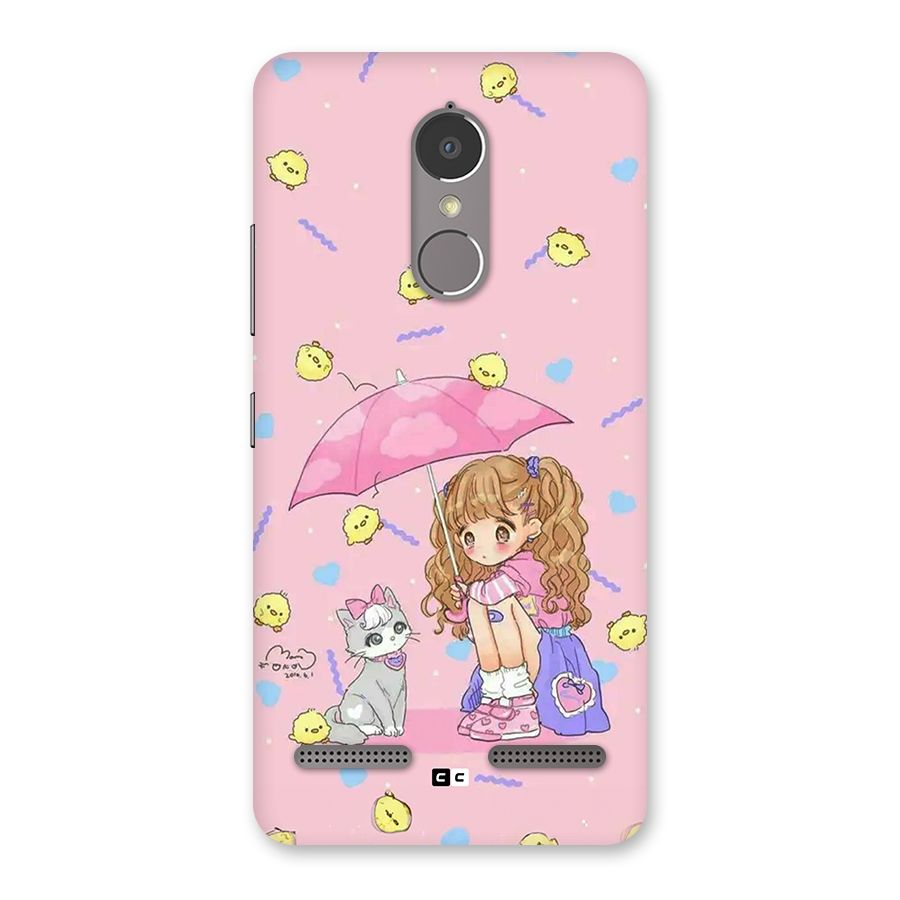 Girl With Cat Back Case for Lenovo K6