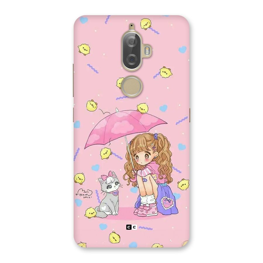 Girl With Cat Back Case for Lenovo K8 Plus
