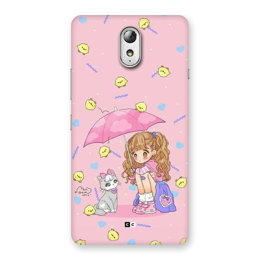 Girl With Cat Back Case for Lenovo Vibe P1M