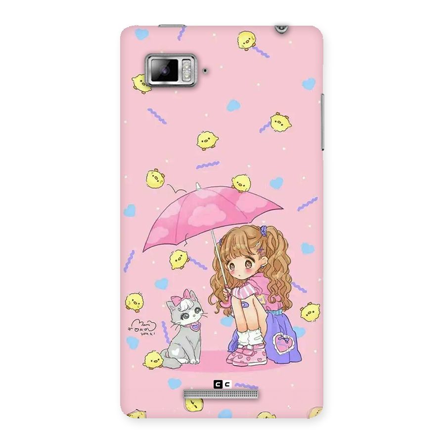 Girl With Cat Back Case for Lenovo Vibe Z K910