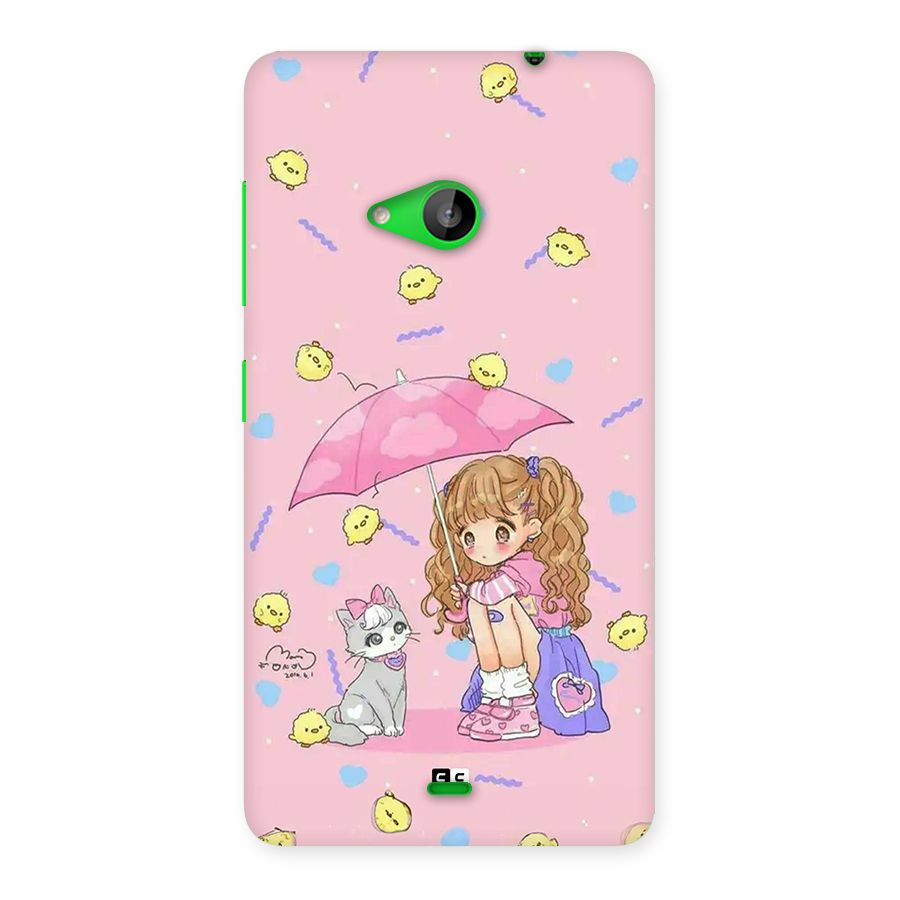 Girl With Cat Back Case for Lumia 535