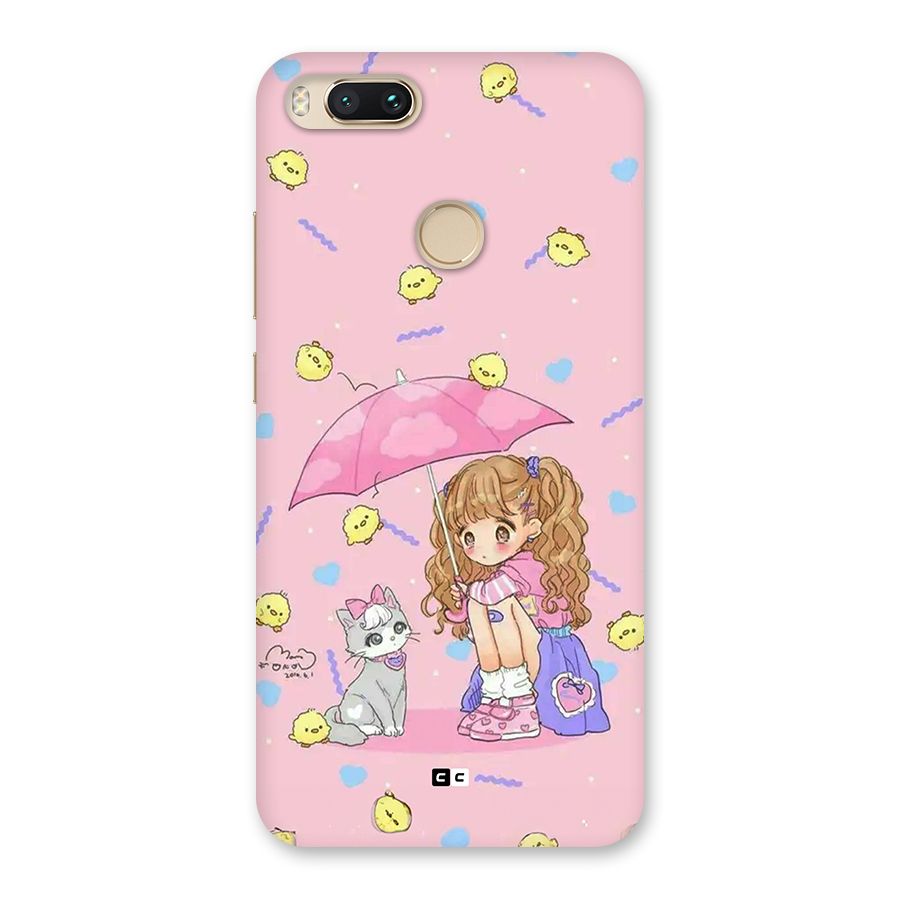 Girl With Cat Back Case for Mi A1