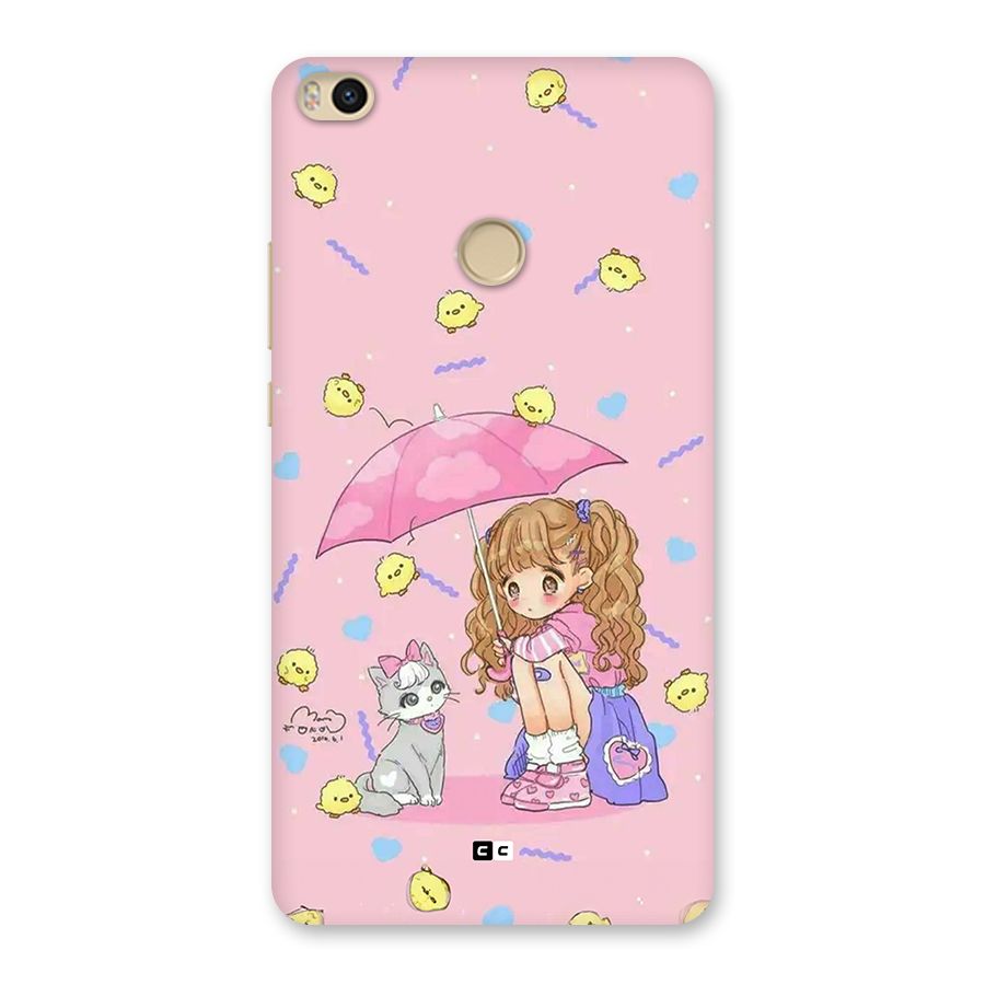 Girl With Cat Back Case for Mi Max 2