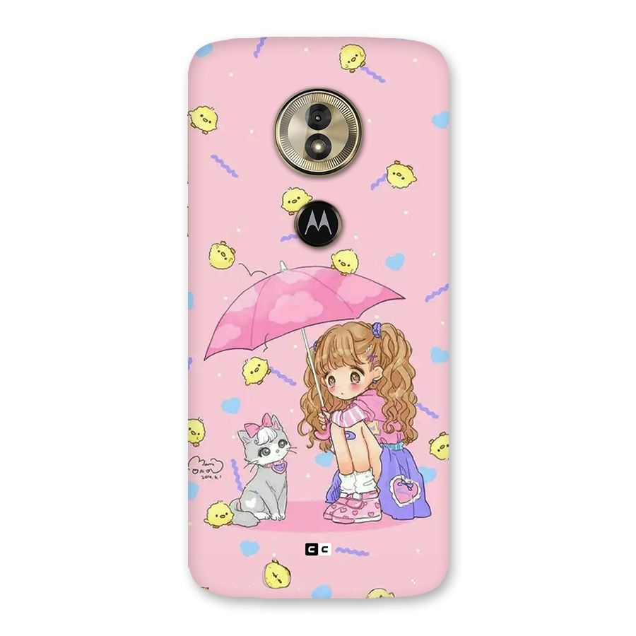 Girl With Cat Back Case for Moto G6 Play