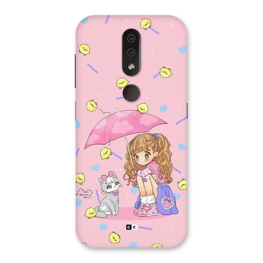 Girl With Cat Back Case for Nokia 4.2