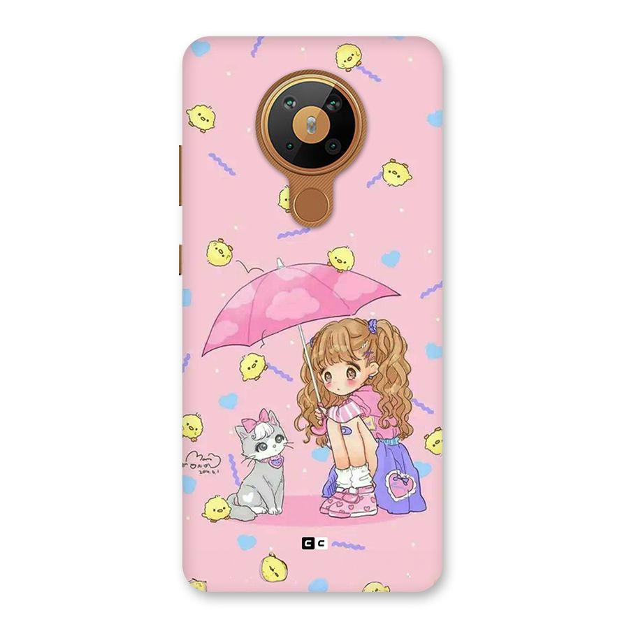 Girl With Cat Back Case for Nokia 5.3
