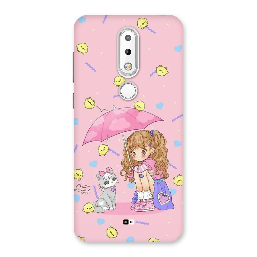 Girl With Cat Back Case for Nokia 6.1 Plus
