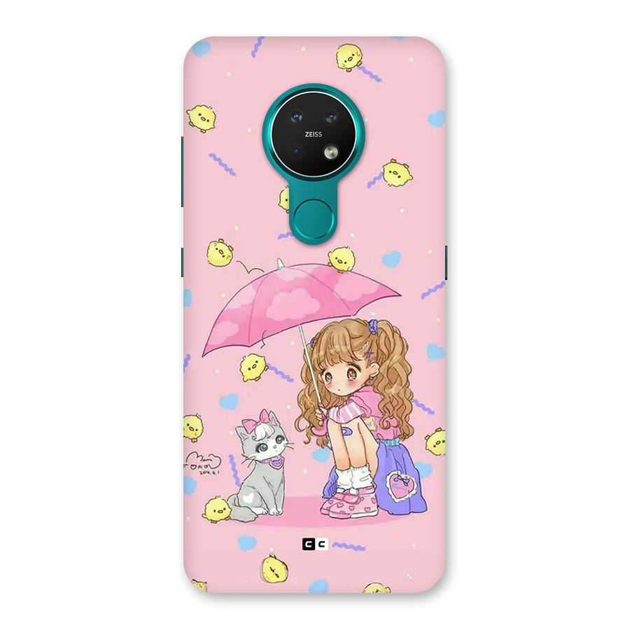 Girl With Cat Back Case for Nokia 7.2