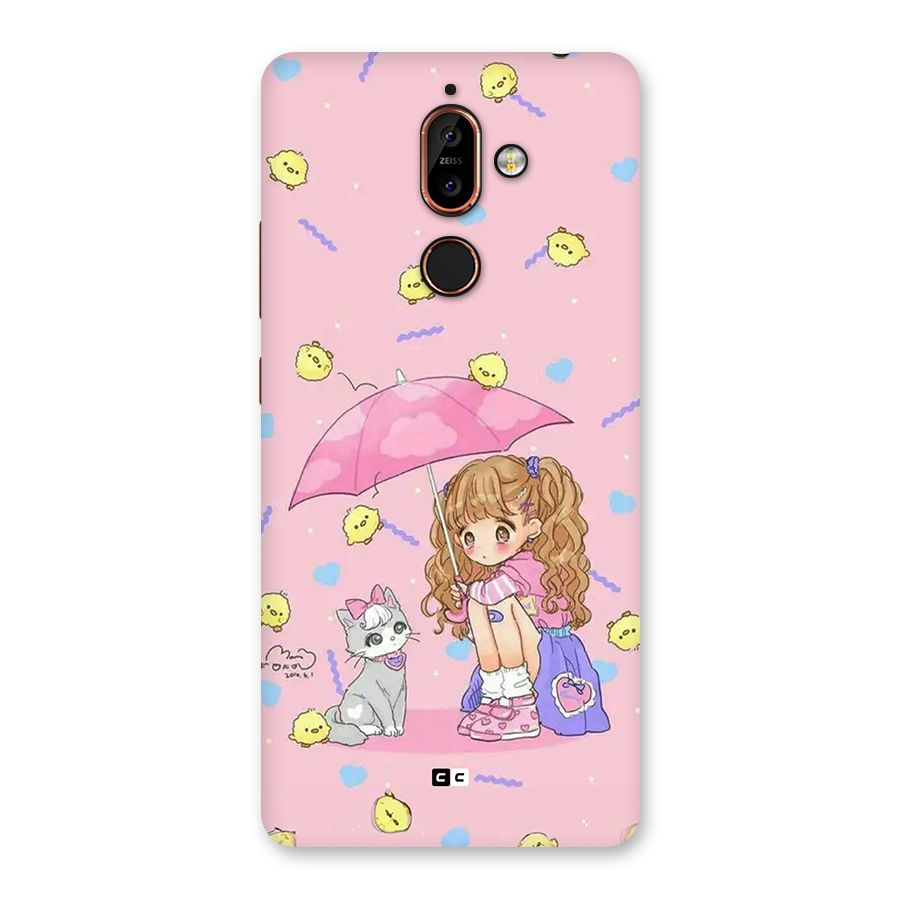 Girl With Cat Back Case for Nokia 7 Plus