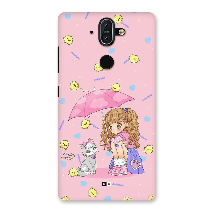 Girl With Cat Back Case for Nokia 8 Sirocco