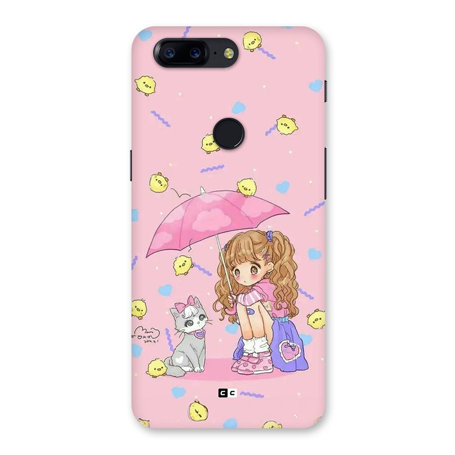 Girl With Cat Back Case for OnePlus 5T