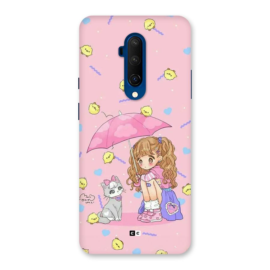 Girl With Cat Back Case for OnePlus 7T Pro