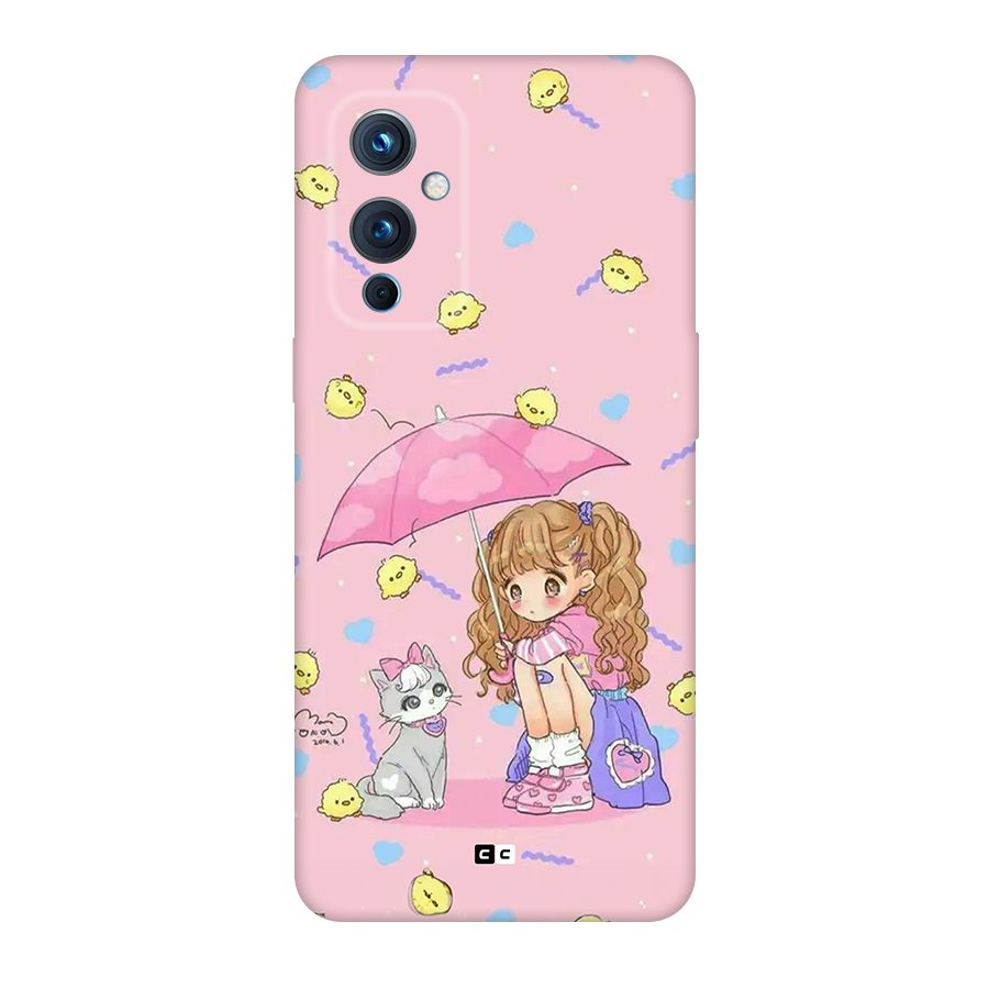 Girl With Cat Back Case for OnePlus 9