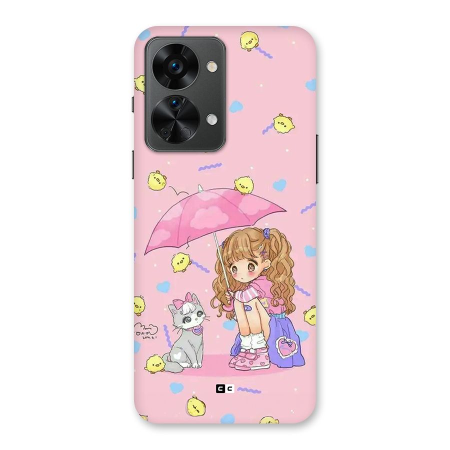 Girl With Cat Back Case for OnePlus Nord 2T