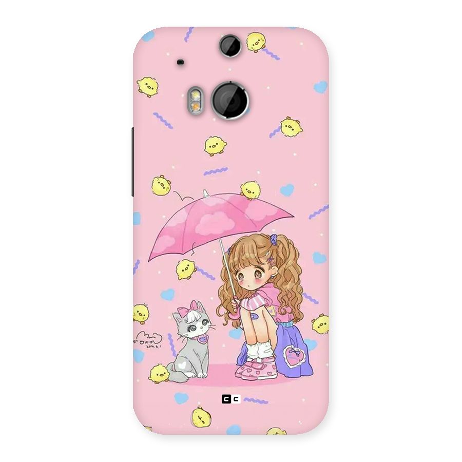 Girl With Cat Back Case for One M8