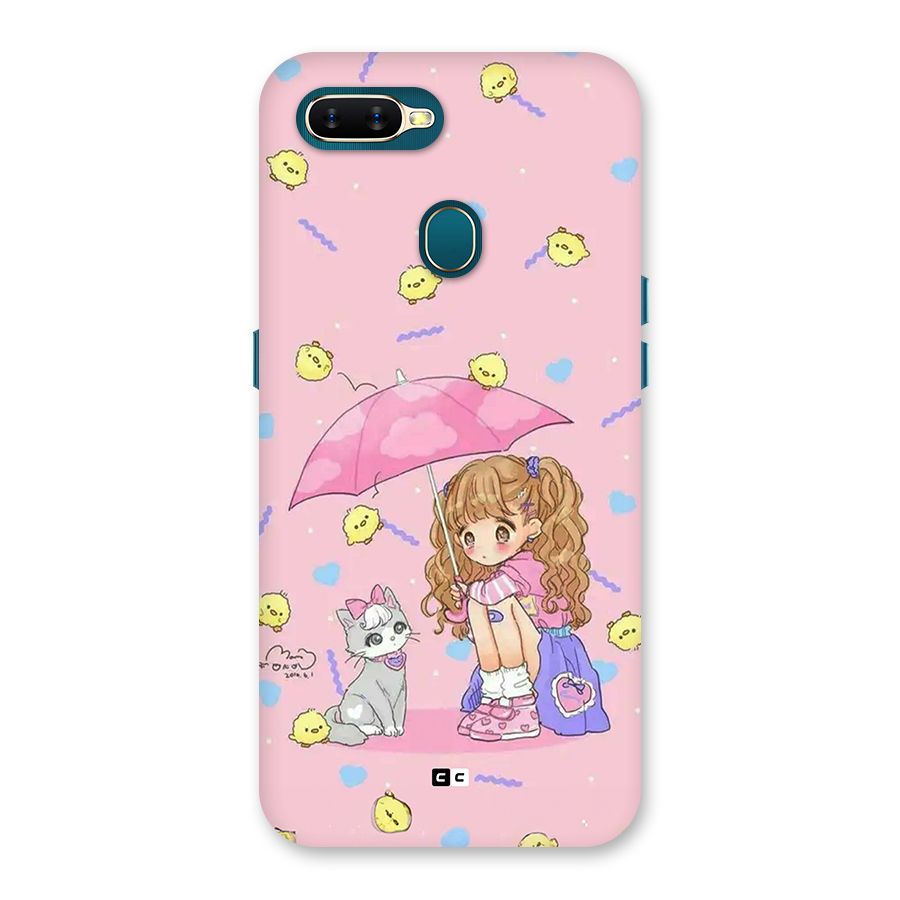 Girl With Cat Back Case for Oppo A11k
