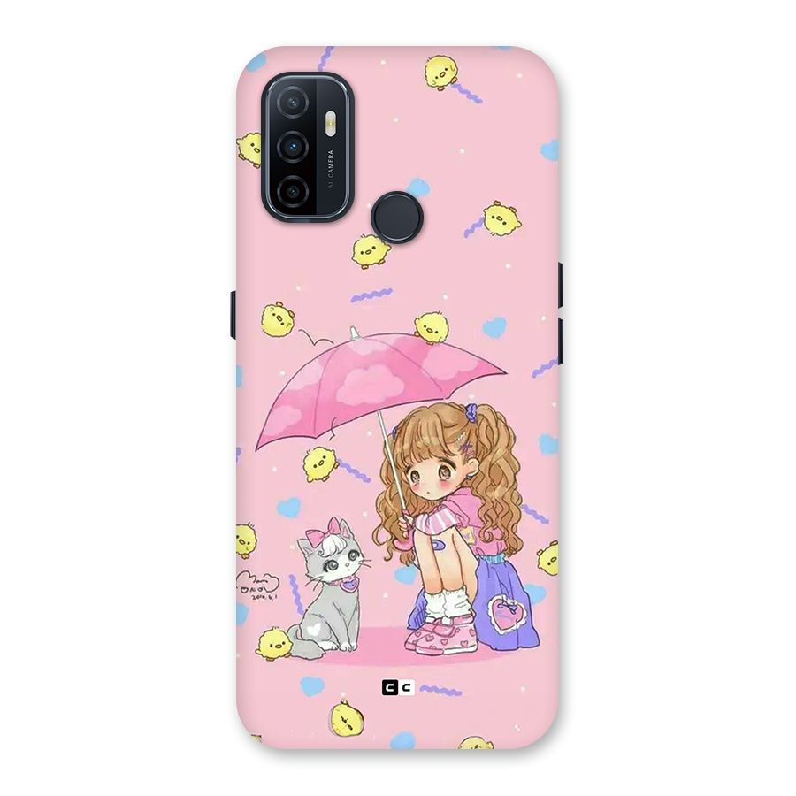 Girl With Cat Back Case for Oppo A53