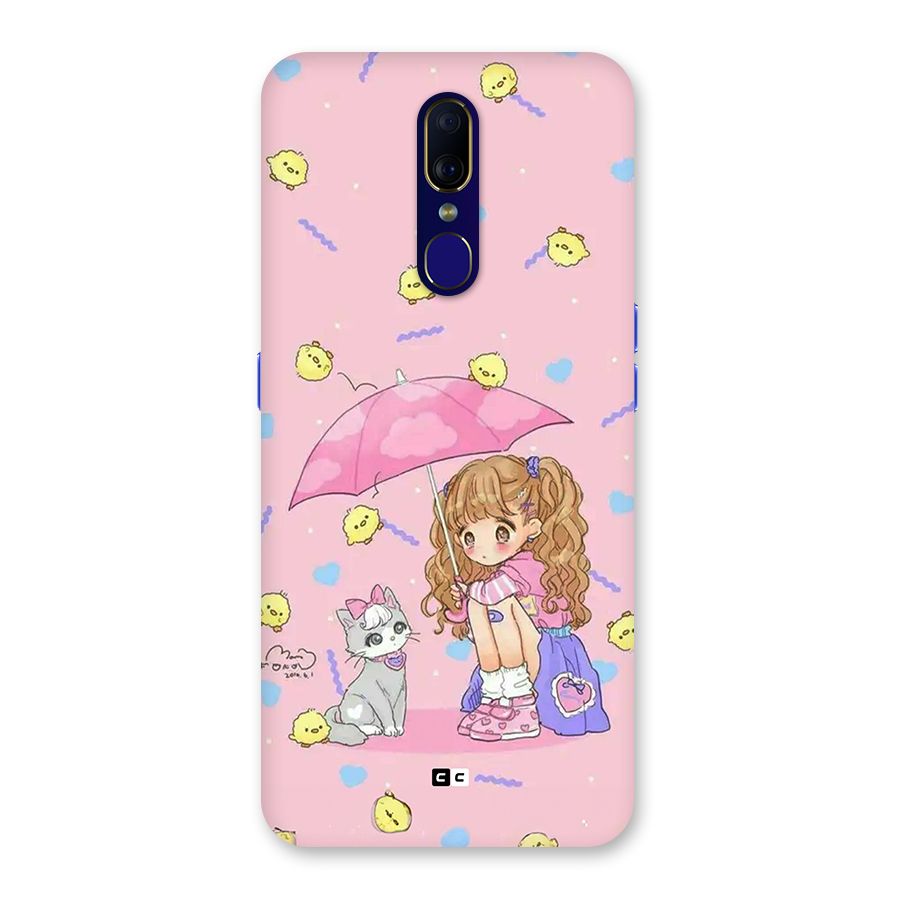 Girl With Cat Back Case for Oppo A9