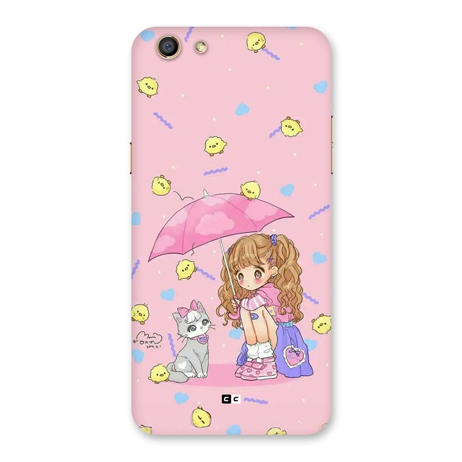 Girl With Cat Back Case for Oppo F3